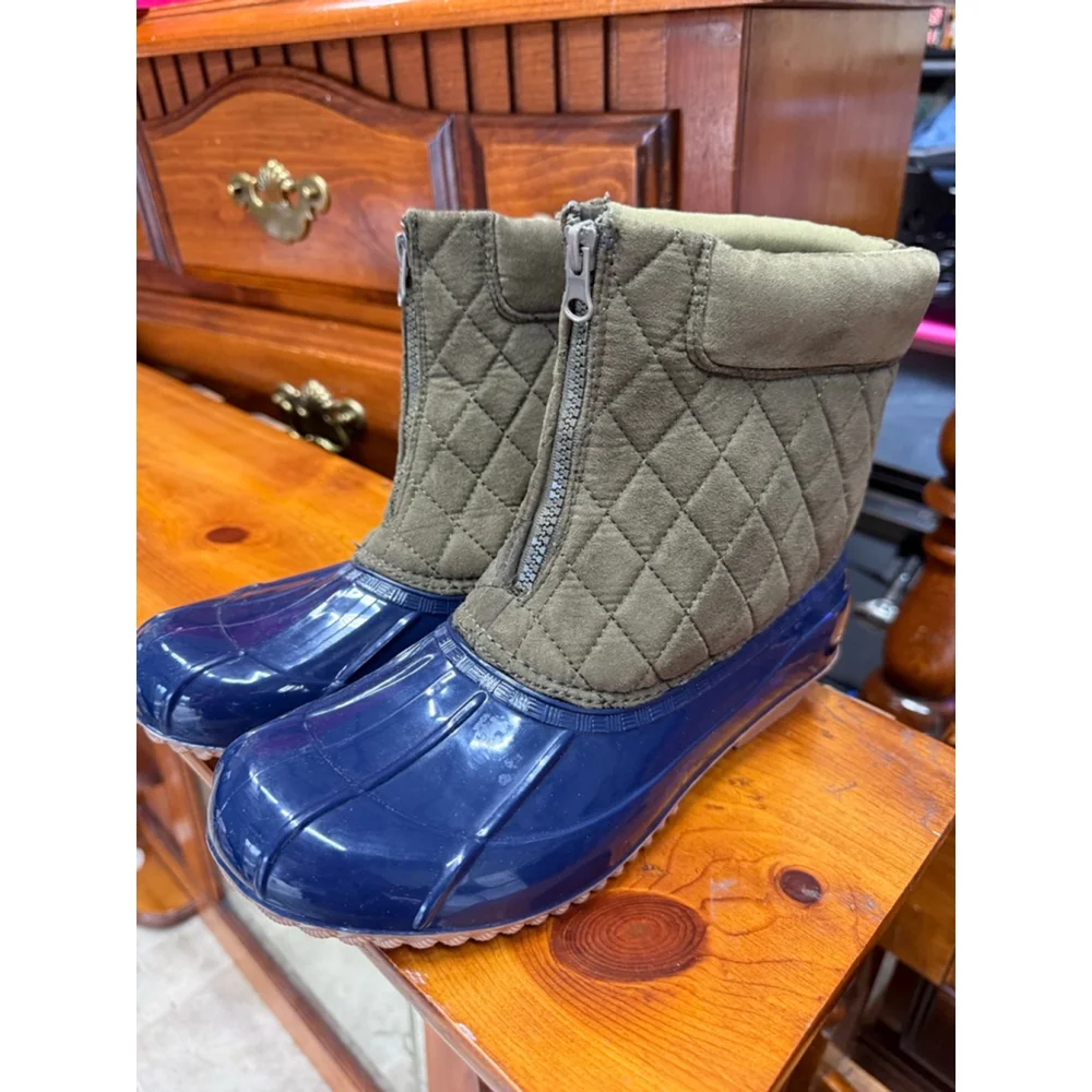 Women's JustFab Blue Green Winter & Rain Boots Size 9.5